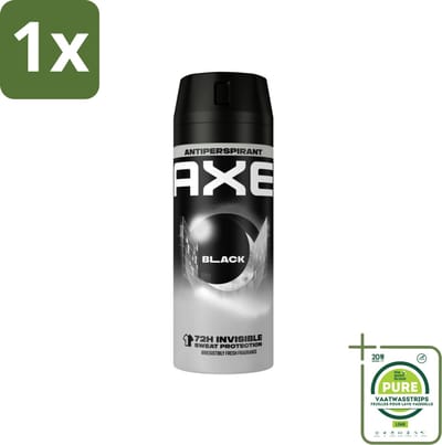 1 x Axe - Deodorant Spray - 72hrs Anti Sweat - Black - 150 ml - Anti-transpirant - Deodorant Spray - 72 Uur Bescherming - Axe Black - Geur