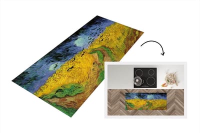 Keukenloper - Loper keuken - Korenveld met kraaien - Vincent van Gogh - 120x50 cm - Keukenloper vinyl