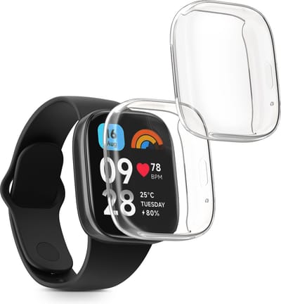 kwmobile 2x smartwatch hoes geschikt voor Xiaomi Redmi Watch 3 Active hoesje - Siliconen sporthorloge cover - Activity tracker case in transparant