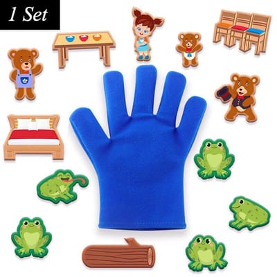 Baby Vroegonderwijs Poppenhandschoenen Speelgoed Kikker Beren Scène Theater Verhalen Vertellen Plak Verhaal Handschoenen Handpop Educatief Speelgoed