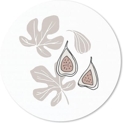 Muismat rond 20x20 cm - Mousepad Zomer - Blad - Bruin - Ronde muismatten