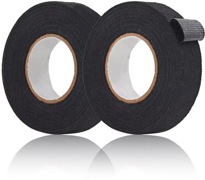 zwart, autokabelboom plakband, zelfklevend doek, textieltape, isolatietape, zwart, voor auto-kabelbomen (19 mm x 15 m)