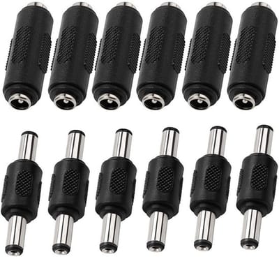 Allecto - DC-stekkeradapter - Mannelijk naar Vrouwelijk - 12 stuks