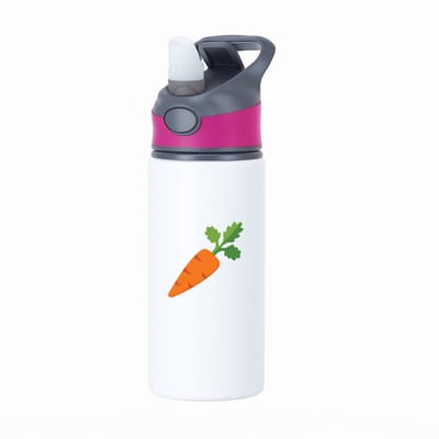 Hacebo® - Wortel waterfles met rietje roze - Groente - Groente liefhebbers - peen - gezond eten - water fles - 650ML