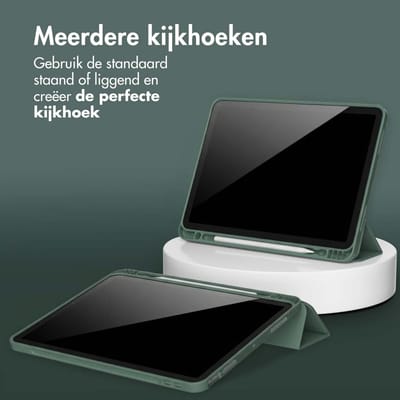 Accezz Tablet Hoes - Geschikt voor Apple iPad Air 13 inch (2026) M4 / Air 13 inch (2025) M3 / Air 13 inch (2024) M2 - Smart Silicone Bookcase - Donkergroen