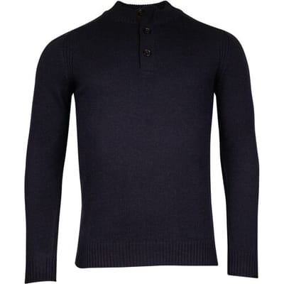 Baileys Trui Half Zip And Buttons Subtle Rib Details Navy / male
