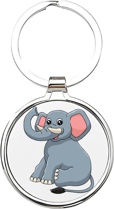 Akyol - olifanten Sleutelhanger - Olifant - dierenliefhebbers - olifantje - olli - safari - afrikaanse olifant - aziatische olifant - grijze olifant - mammoet - olifant met slachttanden - slurf - sleutelhanger voor kinderen - 4 x 7,5 CM