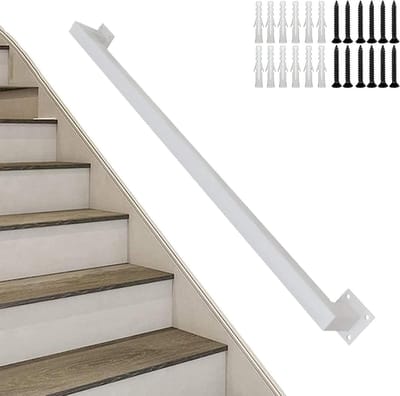 Metalen Leuning - Trapleuning Balustrade - Veilig Traplopen - Roestbestendig Smeedijzer - 120cm - Zwart