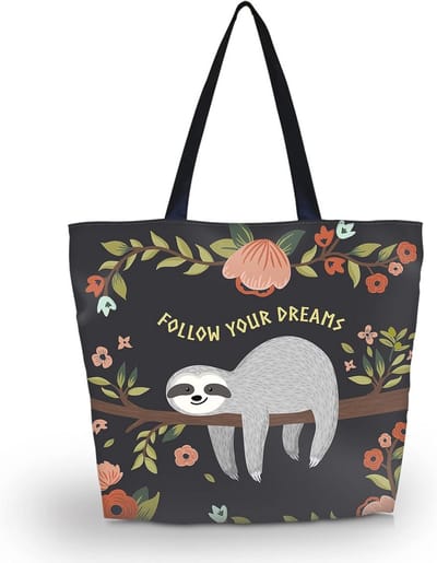 Vouwbare Stoffen Tas Met Print - Ruime Tote Bag 43 x 35 x 10 cm