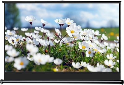 Draagbaar Vloerstaand Projectiescherm, Uitvouwbaar Oprolbaar Filmscherm voor Thuisbioscoop Bioscoop Feest Kantoor(88x49cm(40in))