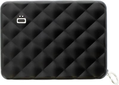 Ögen design Quited Passport Wallet Zwart