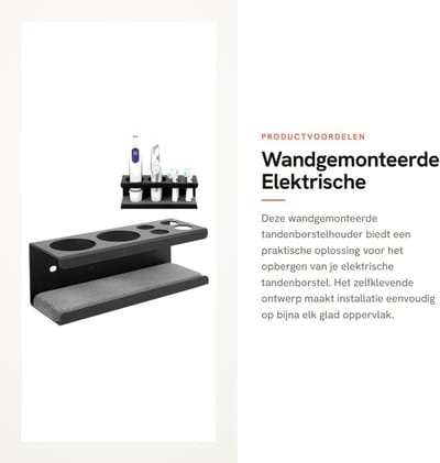 Dailygoods - Wandgemonteerde Elektrische Tandenborstelhouder met Lekbakje