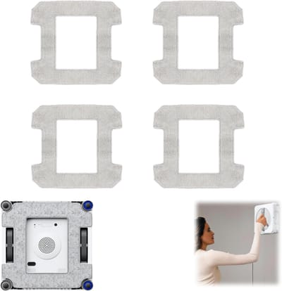 4 stuks - Wasbare dweilpad - Dweildoek - Schoonmaakdoek -Accessoires voor raamreinigingsrobots - Compatibel met Ecovacs Winbot W1/W1S/W1PRO/W1S pro/W2/W2pro W2S pro/W2 Pro Omni raamstofzuigers