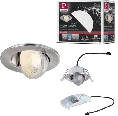 LED-inbouwlamp Zina IP65 5W / 8W 685lm 230V dimbaar White Select Staal geborsteld