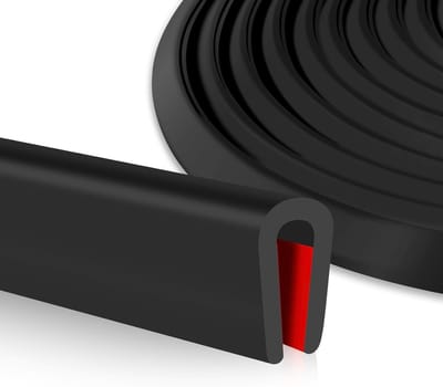 Zelfklevend Rubberprofiel voor Randbescherming - EPDM Rubber Seal voor Auto Deuren en Metaalplaten (1.6 mm x 6 m) - Waterdicht en Geluidsisolatie