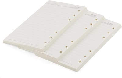 3-Pack A6 Gelijnd Papier, 120 Pagina's/60 Vellen, Navulbaar Papier voor Dagboek en Planner DIY