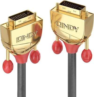 LINDY Aansluitkabel DVI-D 24+1-polige stekker, DVI-D 24+1-polige stekker 0.50 m Grijs 36200 DVI-kabel