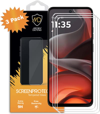 3-Pack MobyDefend Screenprotectors - Geschikt voor Motorola Moto G15 Case-Friendly Screensavers - Gehard Glas