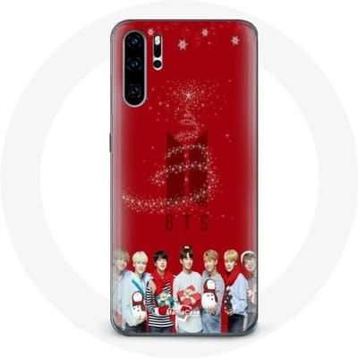 Coque pour Huawei P30 BTS Bangtan Garçons Fond Rouge Cadeau de Noël 2023