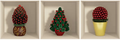 Kerstboomsticker met 3D-effect, 30 x 90 cm