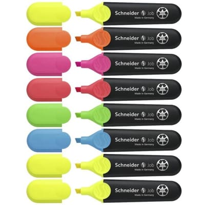 Schneider Schreibgeräte Textmarker Textmarker Job sortiert Karton-Etui 8 Stück Aktion 115068 Willekeurige kleur (geen keuze mogelijk) 8 stuk(s)