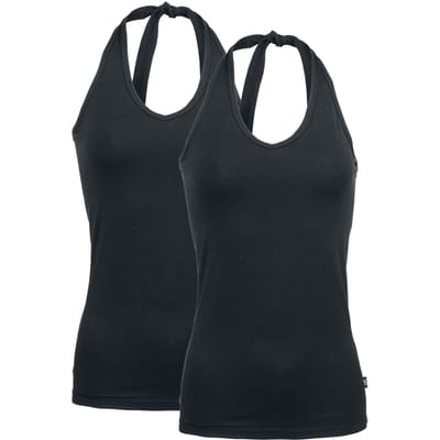 R.E.D. by EMP Halternecks - Doppelpack Neckholder-Tops - S tot 5XL - voor Vrouwen - zwart