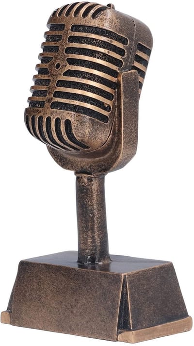 Dailygoods- Microfoon Retro - Vintage Trofee - Decoratie Woonkamer - Tafel Ornament - Huisdecoratie - Kunststof Model