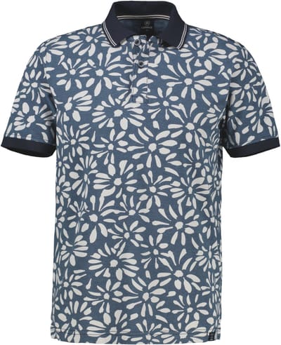 Lerros Poloshirt Polo Met Allover Bloemenprint 2643240 485 Mannen Maat - 3XL