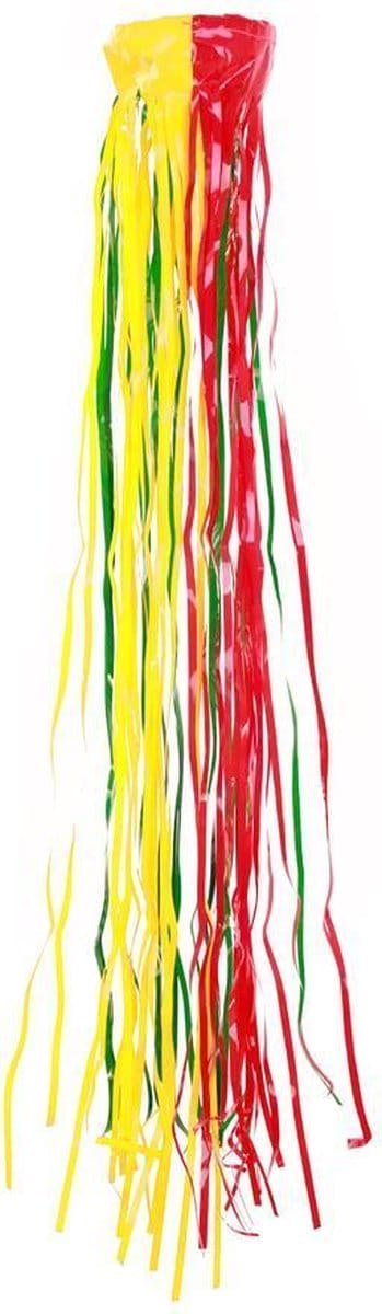 PVC slierten windsock rood/geel/groen 80 cm BRANDVEILIG - Carnaval thema feest party