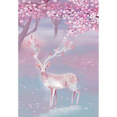 5D Diy volledige diamantstickers diamant kruissteek eland eenvoudige moderne woonkamer diamantschilderij 20X30CM white