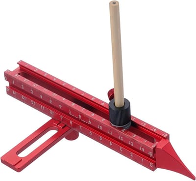 Aftrekgereedschap Hout - Meetlat Markering - Bouw Uitlijning - Magnetische Basis - 18 cm - Zilver