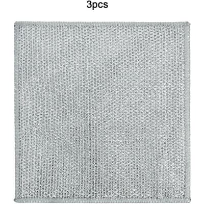 Torchon à vaisselle multifonctionnel anti-rayures en fil métallique, chiffon de nettoyage en maille pour la cuisine, la cuisinière, la vaisselle, décontaminant, chiffons de nettoyage quotidien white