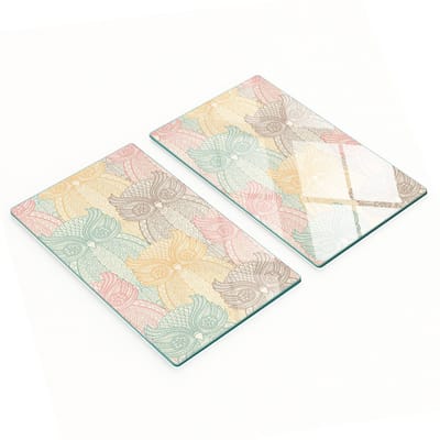Multifunctionele decoratieve keukenplanken van gehard glas met uilenmotief, 2x30x52 cm