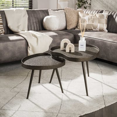 PS-Collection Salontafelset Contour Niervormig - Brons Metaal - salontafels rond, salontafels, salontafel zwart, salon tafel, salontafel rond, salontafel industrieel, salontafel vierkant, salontafel marmer