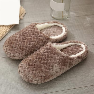Dropship Schoenen Pantoffel Dames Huis Pluche Huis Winter Warme Pantoffels Zachte Sneakers Binnen Slaapkamer Kapcie Pantuflas Zapatos 40 gray