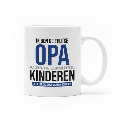 Trotse Opa Koffiemok 330 ml – Grappige Cadeaumok van de Beste Kleinkinderen