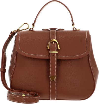 COCCINELLE Leren Handtas Schoudertas Coccinelle Magalu Handbag Grained Leather Brule Bruine