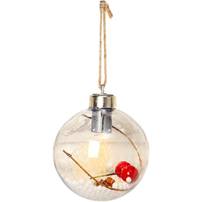 Kerstballen met LED-licht Hangend Hanger Kerstboomversieringen Huis Hangend Ornament beige
