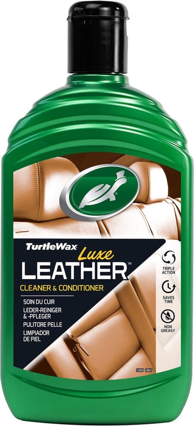 Turtle Wax GL Luxe Leather - Reinigt en beschermt alle lederen interieurs - Brengt de natuurlijke zachtheid terug - Verwijdert ingetrokken vuil – Niet vette formule - pH-gebalanceerd mengsel van cacaoboter, vitamine E - 500ml
