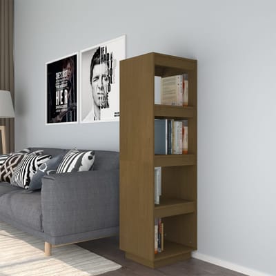 vidaXL - Boekenkast/kamerscherm - massief - grenenhout - honingbruin