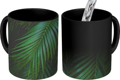 Magische Mok - Foto op Warmte Mokken - Koffiemok - Palmbladeren - Palmen - Tropical - Magic Mok - Beker - 350 ML - Theemok