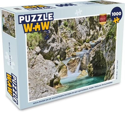 Puzzel Soca-rivier en de kalkstenen rotsen in het Nationaal park Triglav in Slovenië - Legpuzzel - Puzzel 1000 stukjes volwassenen