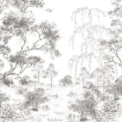 Laura Ashley Talbenny Fotobehang - Planten - 280x300cm - Grijs
