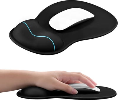 Comfortabele Muismat met Gel Kussen en Antislip Siliconen Basis, Duurzaam en Wasbaar - Zwart, Ideaal voor Thuis en Kantoorgebruik