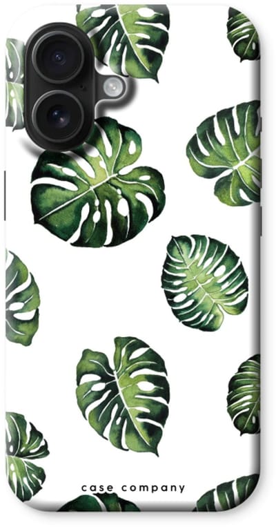 Case Company® - Hoesje geschikt voor iPhone 16 hoesje - Tropische bladeren - Tough Case - Maximale Bescherming alle Kanten en Schermrand