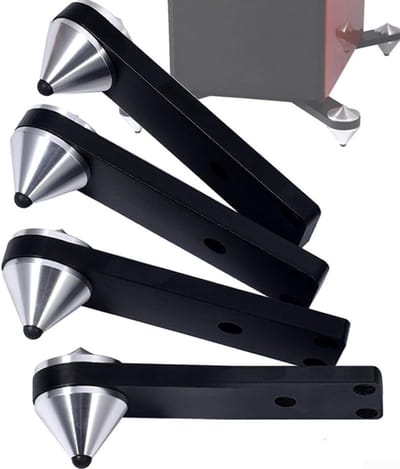 Luidspreker Spikes - Isolatie Voetjes - Audio Stabiliteit - Schroefmontage Ontwerp - 39x30mm - Zwart Zilver