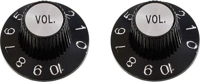 Allparts PK3244023 Witch Hat Volumeknoppen - Zwart, Geschikt voor USA Split Shaft Potmeters, 2 Stuks