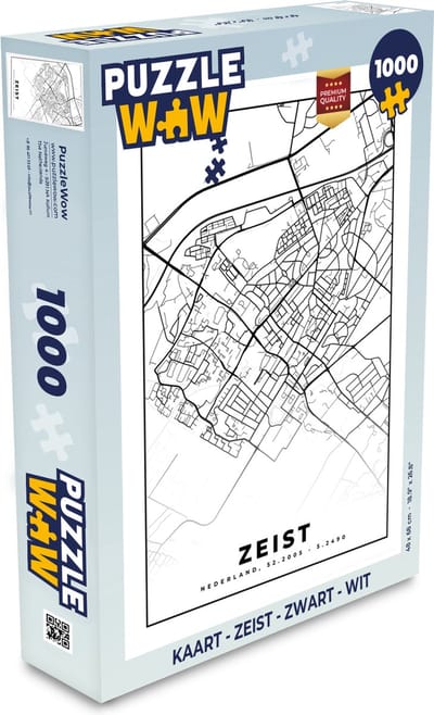 Puzzel Kaart - Zeist - Zwart - Wit - Legpuzzel - Puzzel 1000 stukjes volwassenen