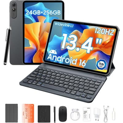 OSCAL Pad 200 13,4  Full-HD+ Android 16 AI Set Tablet 24GB RAM 256GB ROM Tot 2TB 120Hz 6+256 grijs