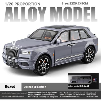 1/20 Modèle de Voiture Jouet Rolls Royce Cullinan Pneus en Caoutchouc Avec Lumière Musique Modèle de Voiture Volant Directionnel Véhicule Pour Enfants Cadeaux de Festival